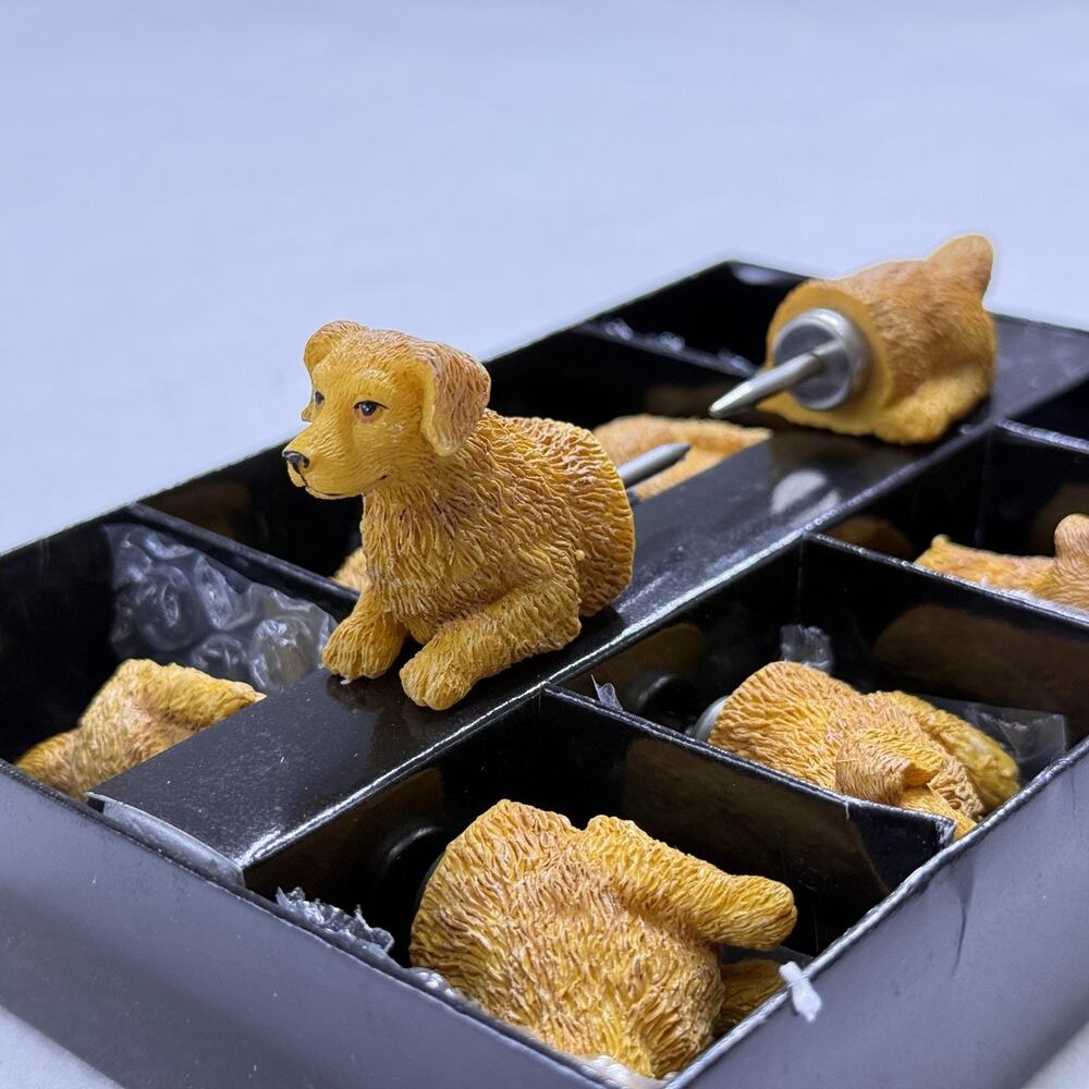 Ganz Corn Dogs Corn Holders Set Of 8 Golden Retriever Dog Brown Kitchen Cookout